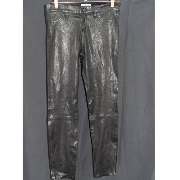 L’Agence Black Lamb Leather Skinny Pants Size 29 - Picture 1 of 4